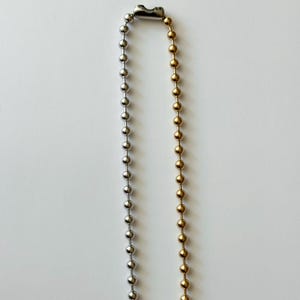 Mixed Metal Ball Chain Choker Necklace - Stainless Steel, 18k Gold Plated Steel image 4