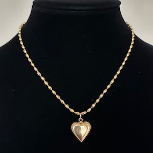 Puffy Heart Necklace 18k Gold Stainless Steel Oval Ball Chain Cross Pendant Heart Cross Jewelry Puffed Heart Gift Custom Necklace Keachains