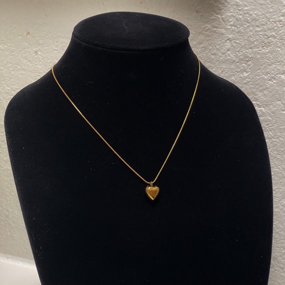 ネックレス・ペンダント Mini Melting Heart Pendant (Gold) 14K Gold Heart Necklace, Small Heart Necklace, Mini 3D Heart