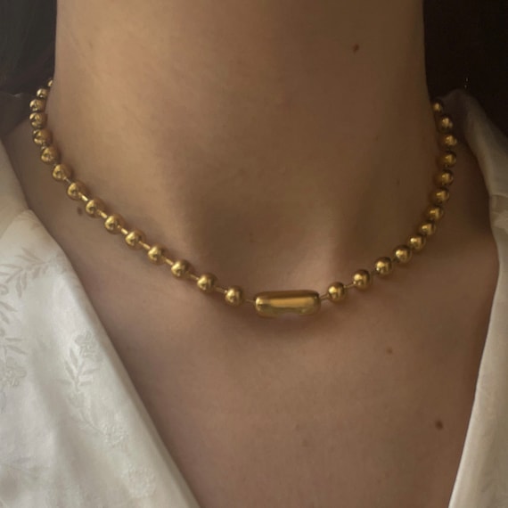 ★VINTAGE HOLLYWOOD★送料込★韓国★Basic Ball Chain Necklace VTG Korea 11mm Silver Balls On 36” Chain Necklace | eBay