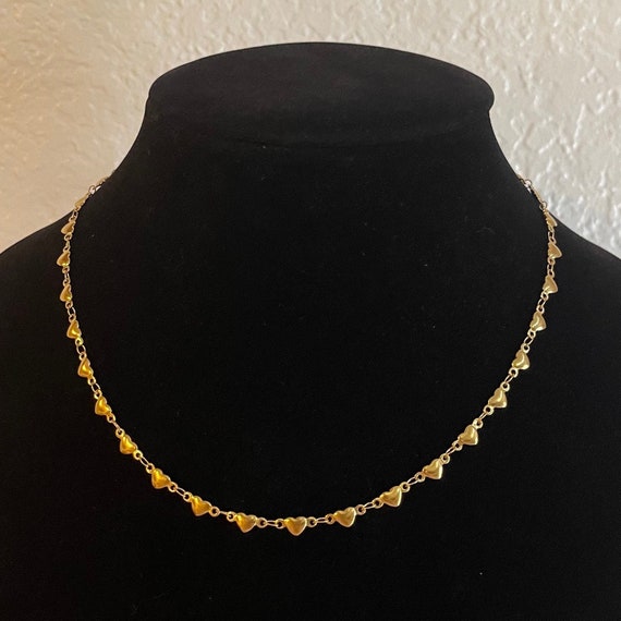 Heart shape gold chain deals