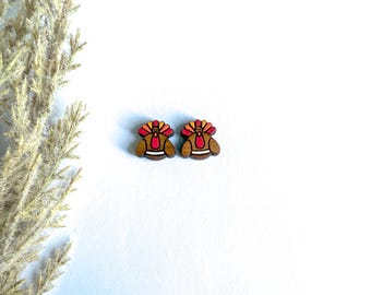 Thanksgiving Turkey Wood Stud Earrings, Wood Earrings, Thanksgiving Earrings