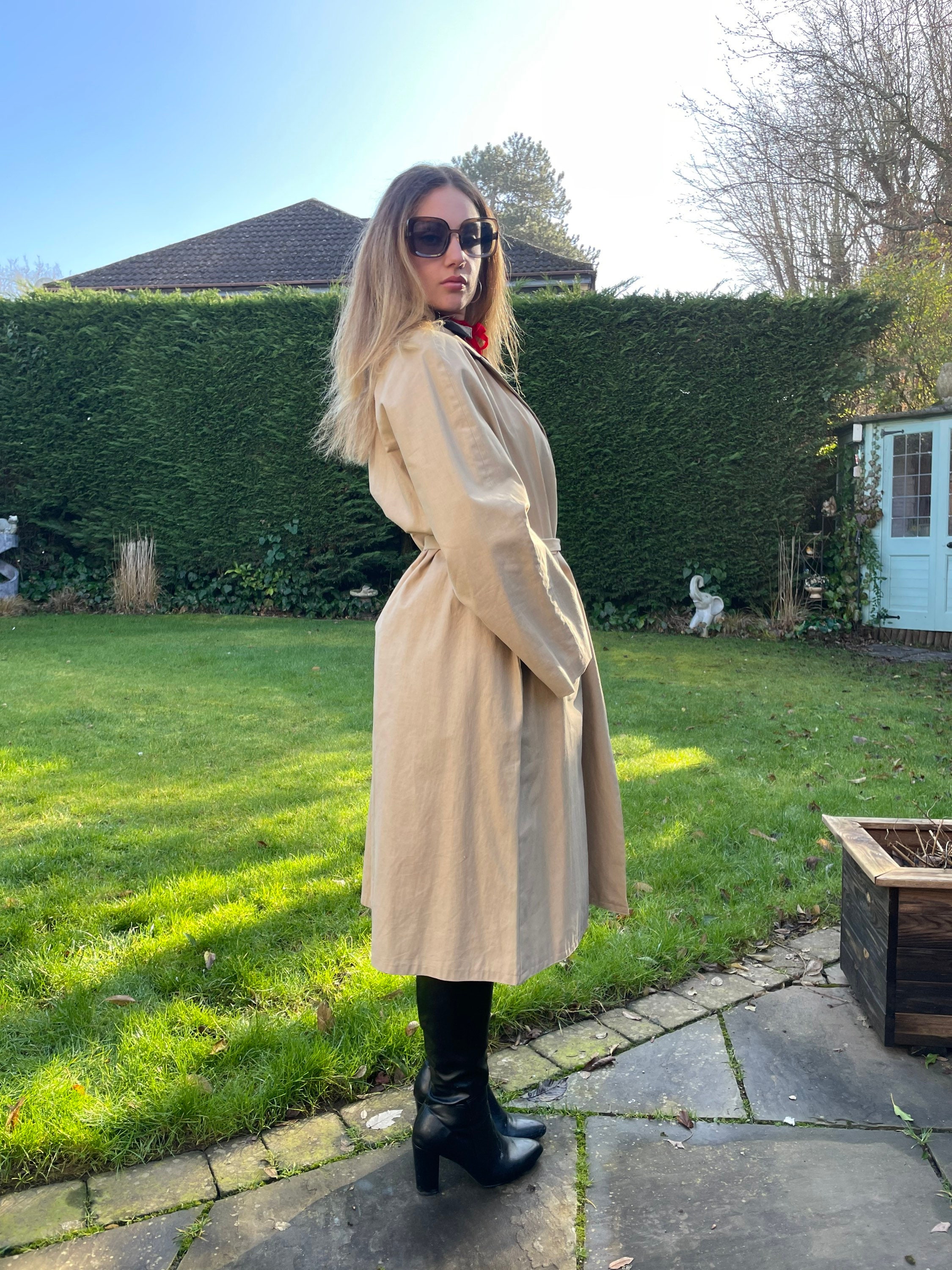 Krympe Køre ud Flock Trench Coat Belt Burberry - Etsy