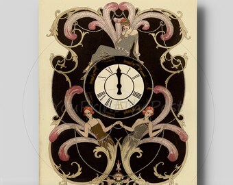 French Fashion Art Nouveau 8.5x11 Vintage printable flapper ephemera for Junk Journal, Scrapbook, Decoupage, Card Making, Home Decor framing