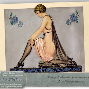 Vintage Ephemera. 1920&#39;s Magazine Art. Coles Phillips 8x10 illustration for home printing, crafts, journals, cards, home decor, scrapbooks
