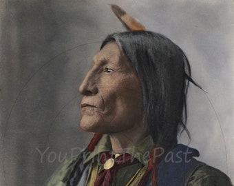 Portrait of a Cheyenne Chief Vintage 1898. 8.5x11" ephemera to print at home. Wall Art, Junk Journal, Scrapbooks, Card Making, Home Decor