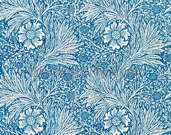 3-Size William Morris Marigold Digital Paper for home printing & use in crafts, journals, scrapbooks, decoupage. Printable Vintage Design.