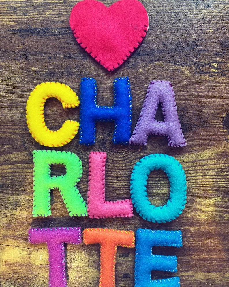 Custom Felt Letters Stuffed Felt Letters Felt Name Etsy