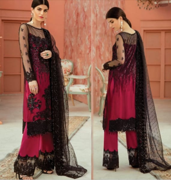 Exclusive Collection Anarkali Suit in Black Embroidered Fabric LSTV114013