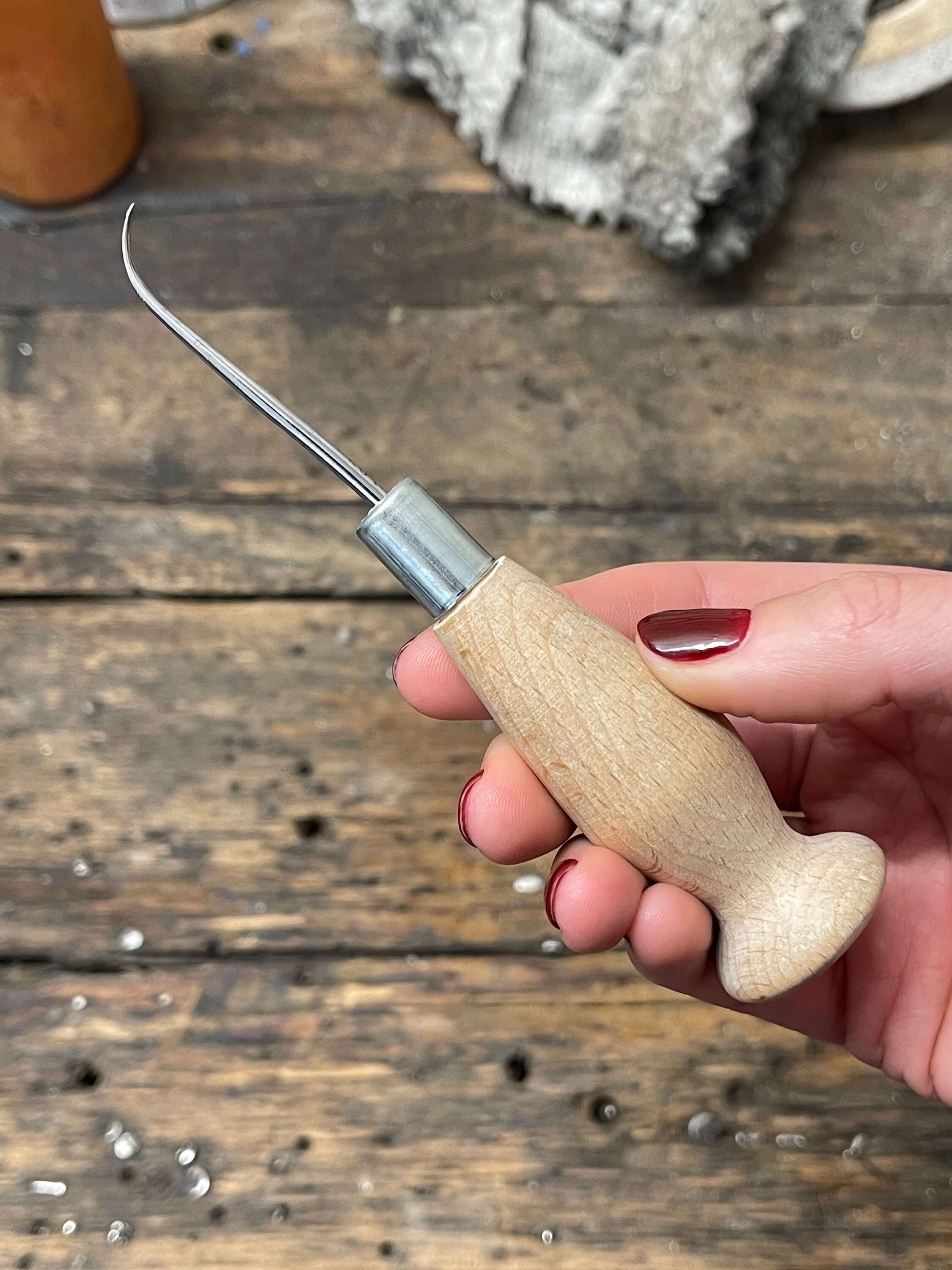 Solid Wooden Handle Awl / Leather Awl Tool Craft Sewing Punching/ Hole  Maker Stitching Overstitch / Wood Leather Tools Supplies LT022 