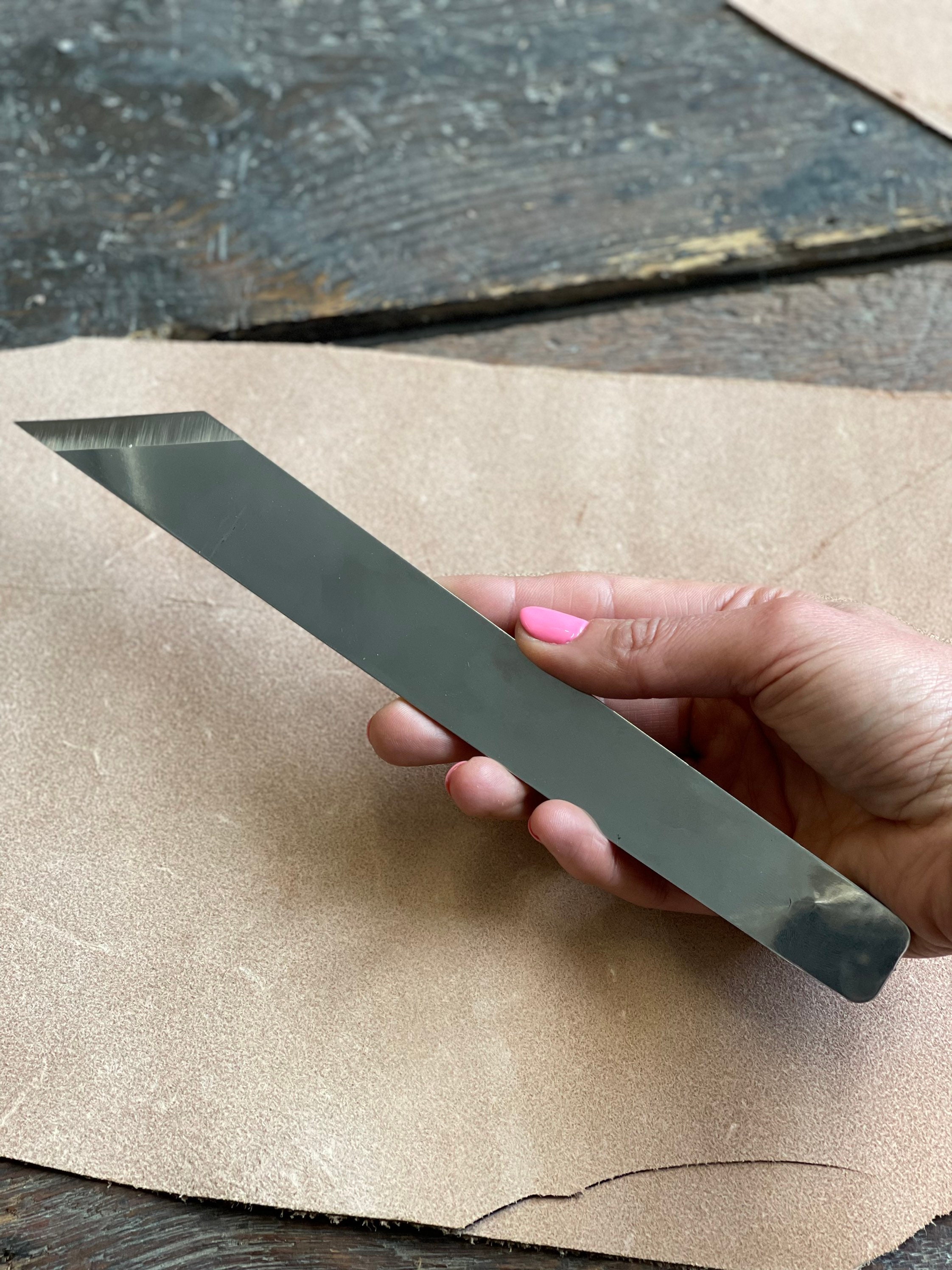 Leather Skiving Knife / Paring Knife / Bevel Point / Leather craft knife / Bookbinders Knife /