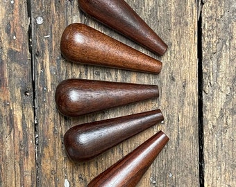 Rosewood Teardrop Handles / Tool Handle / Turned Handle / Craft Handle / Awl Handle