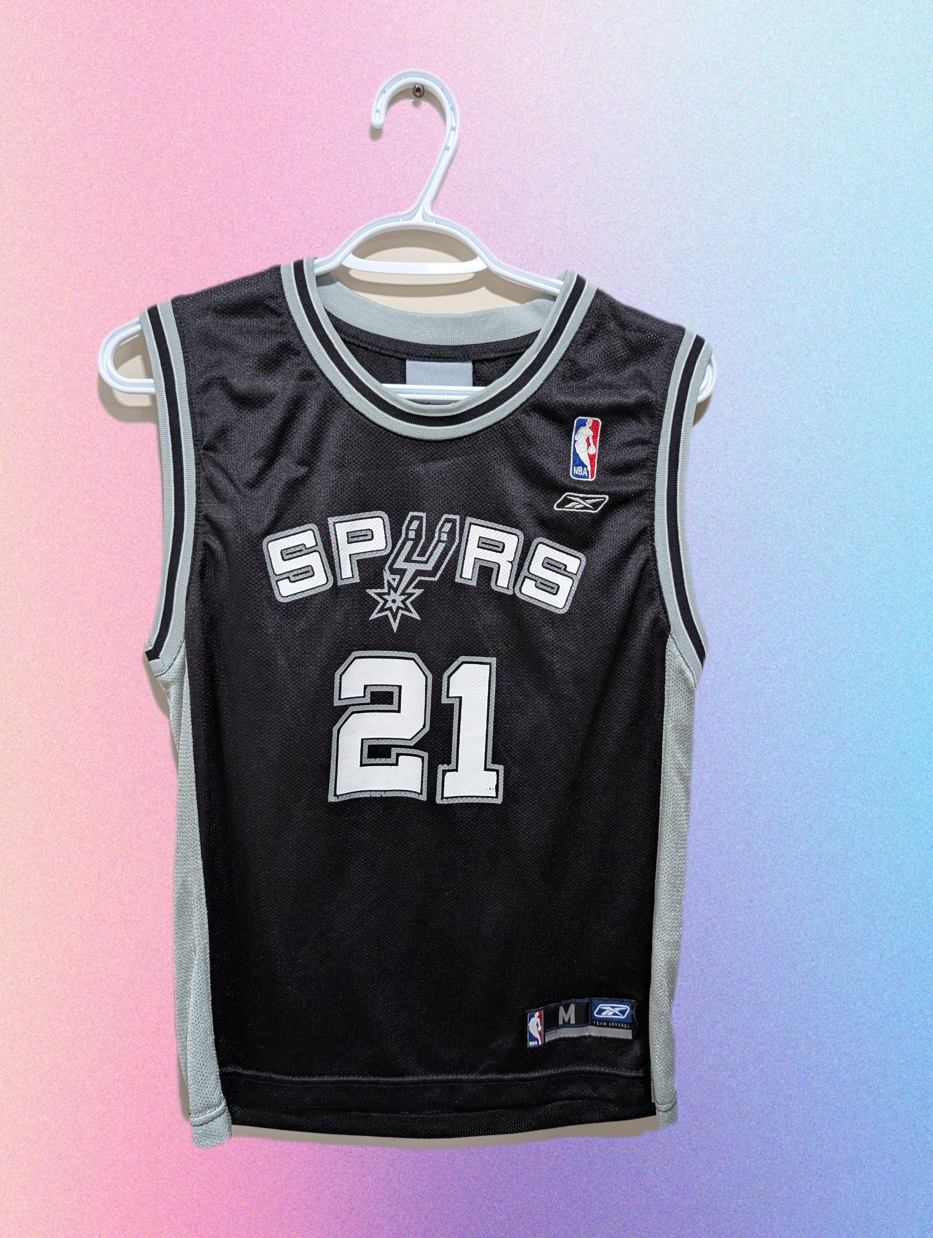 Tim Duncan NBA Reebok #21 San Antonio Spurs VINTAGE Youth M Black
