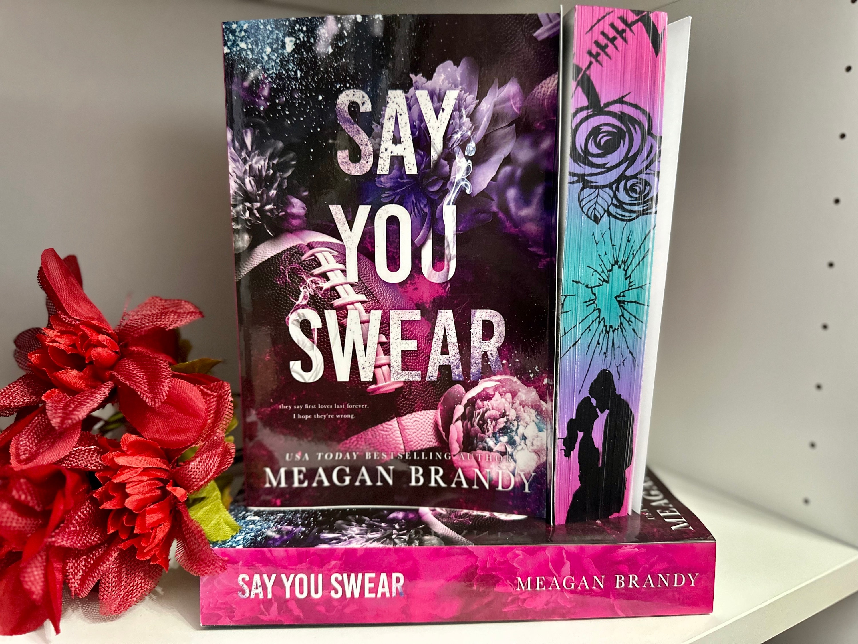 Say You Swear by Meagan Brandy, Out of Print Cover, Stenciled Sprayed