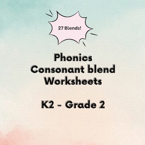 Phonics  - 27 Consonant blends Worksheets  - K2 - Grade 2, teacher aid, printable kindergarten worksheets, worksheets grade1-2