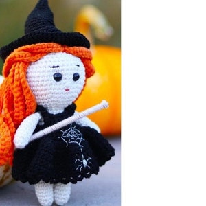 The Little Witch Crochet Doll Pattern Amigurumi Doll Pattern PDF English Tutorial (Halloween, halloween amigurumi