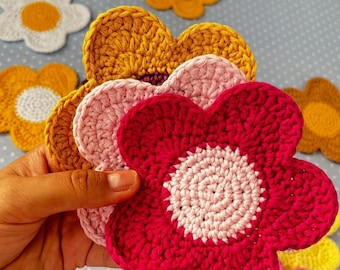Crochet Pattern, Crochet Flower Coaster, Flower Crochet Pattern, Y2K, Crochet Flower Pattern, Crochet Home Decor Pattern