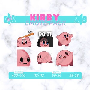 Kirby Emote Pack 2 - Discord - Twitch - INSTANT DOWNLOAD!