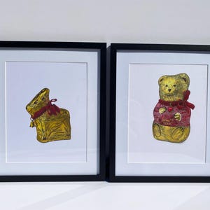 Lápices de colores originales Lindt Teddy, dibujo realista, arte original imagen 7