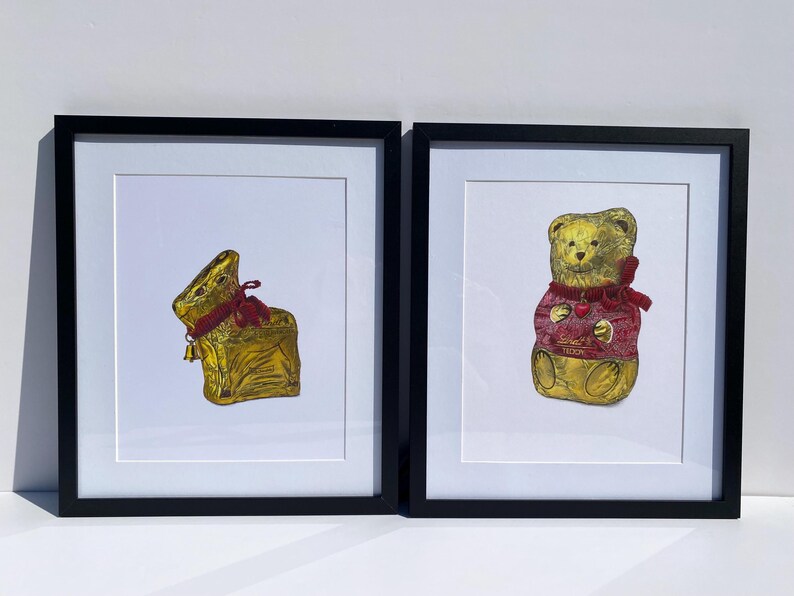 Lápices de colores originales Lindt Teddy, dibujo realista, arte original imagen 7