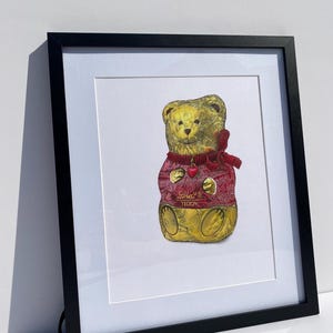 Lápices de colores originales Lindt Teddy, dibujo realista, arte original imagen 4