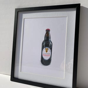 Original Guinness Stout Bottle Drawing, Realistic Coloured Pencil Art image 4