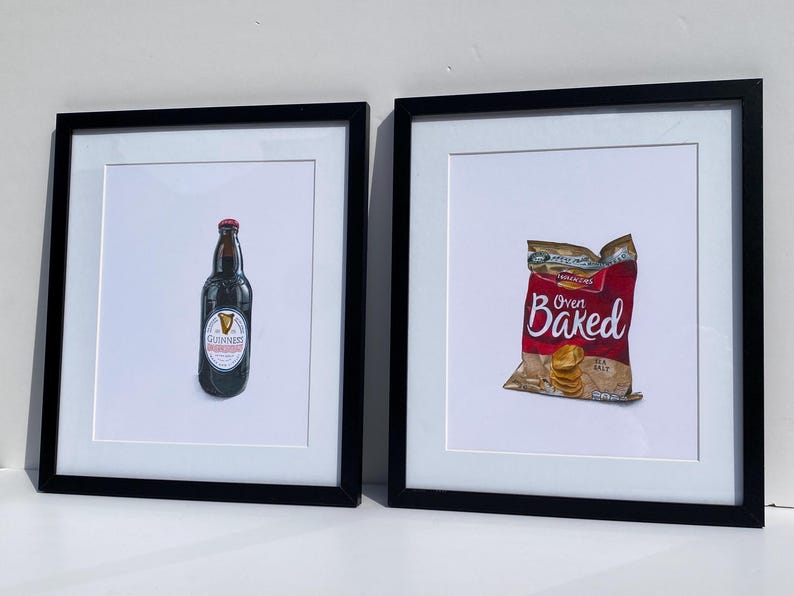 Original Guinness Stout Bottle Drawing, Realistic Coloured Pencil Art image 20