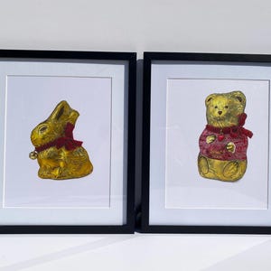 Lápices de colores originales Lindt Teddy, dibujo realista, arte original imagen 2