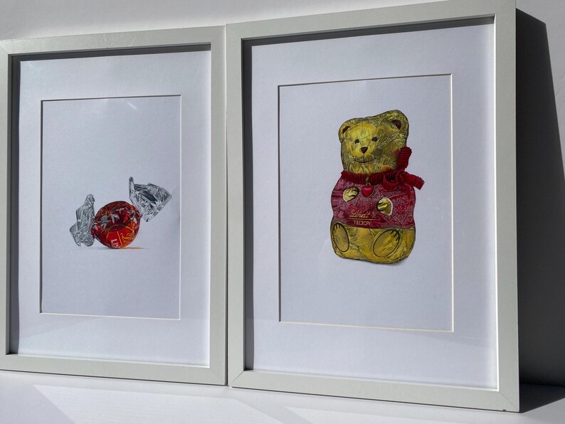 Lápices de colores originales Lindt Teddy, dibujo realista, arte original imagen 19