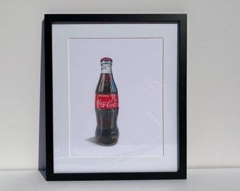 Original Coke Bottle, Coloured Pencils Drawing, Realistic Art