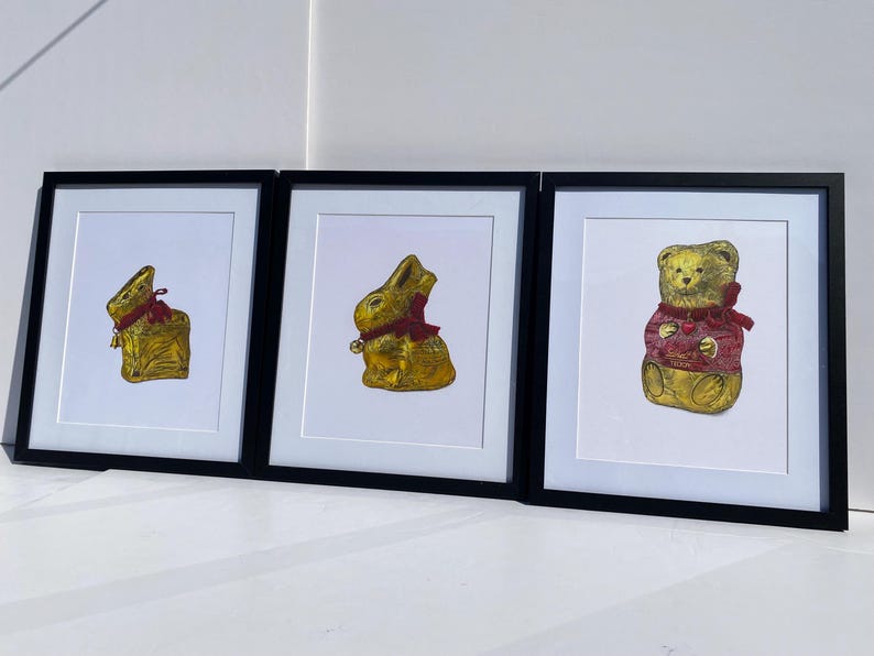 Lápices de colores originales Lindt Teddy, dibujo realista, arte original imagen 6