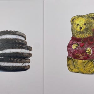 Lápices de colores originales Lindt Teddy, dibujo realista, arte original imagen 18