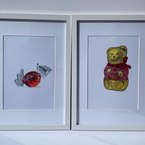 Lápices de colores originales Lindt Teddy, dibujo realista, arte original imagen 12