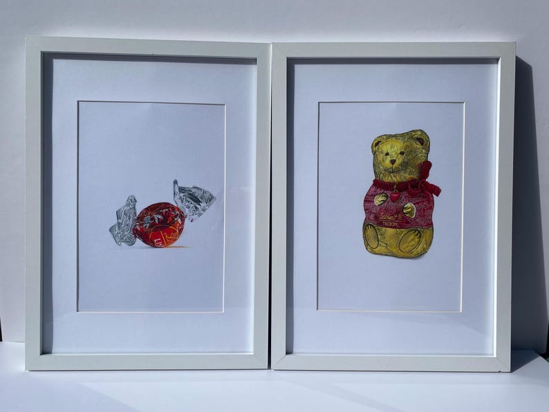 Lápices de colores originales Lindt Teddy, dibujo realista, arte original imagen 12