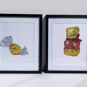 Lápices de colores originales Lindt Teddy, dibujo realista, arte original imagen 5