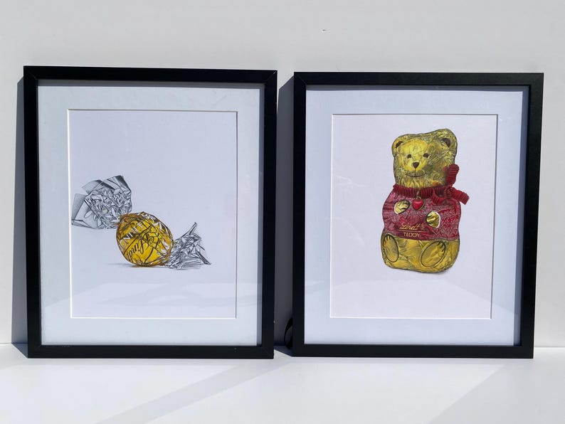 Lápices de colores originales Lindt Teddy, dibujo realista, arte original imagen 5
