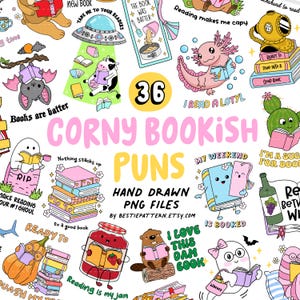 Bookish Puns PNG Bundle Book Puns Sublimation Clipart Files Funny Quotes Stickers T Shirt PNG Collection Bookish Things Girlie TBR Pile Read