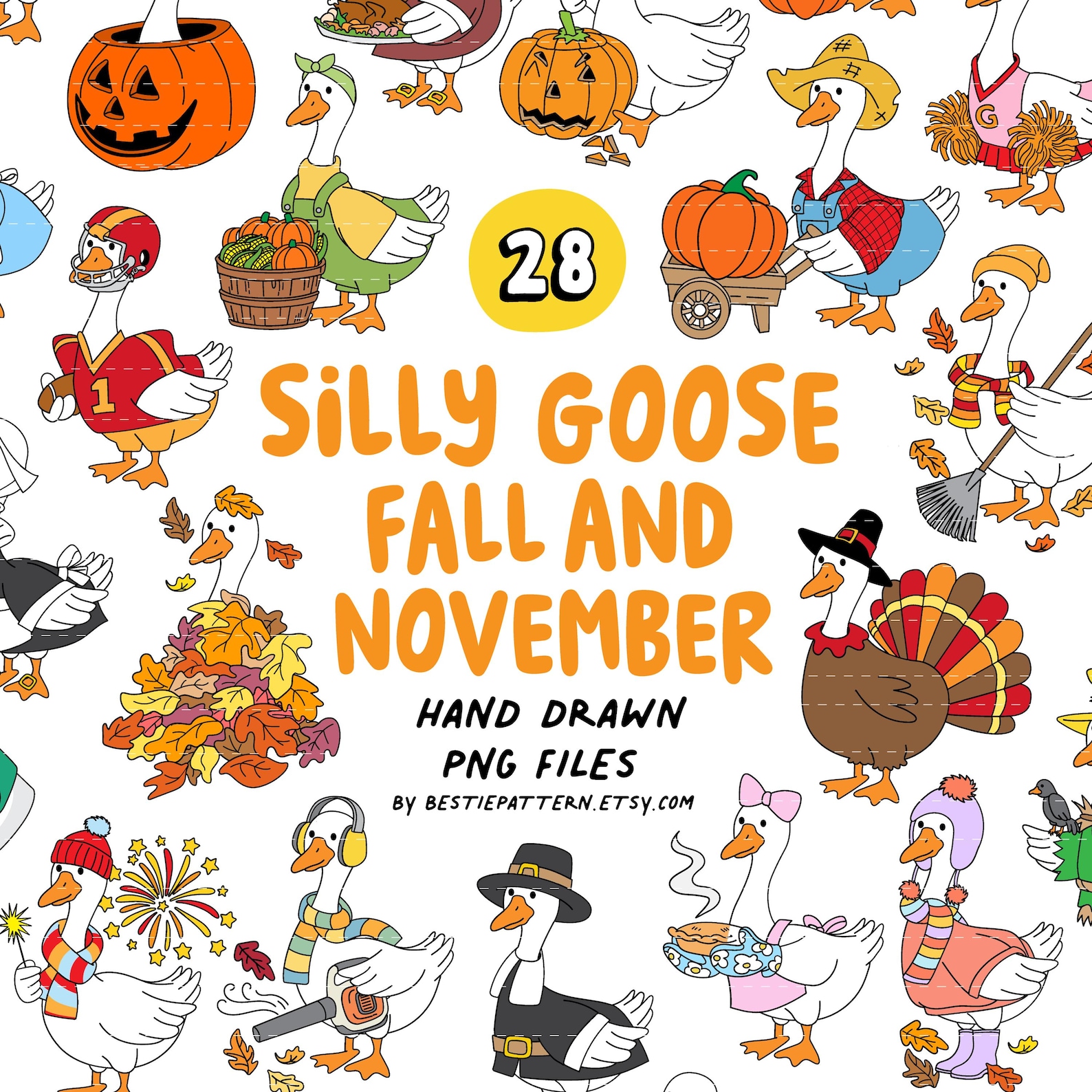 Silly Goose Fall PNG Bundle Silly Goose Thanksgiving Bundle Silly Goose ...