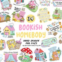 Cottagecore Bookish Clipart Set, Cozy Garden Tea Books PNG, Cute ...