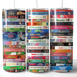 Christmas VHS Movie Tumbler Wrap Design PNG Christmas Seamless Tumbler Wrap Video Tumbler Sublimation Digital Download 20oz 90s 80s Movie