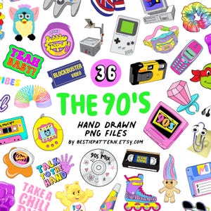 90s Bundle, 90s Sublimation Designs, 90s  Clipart, 90s Retro, 90s PNG Files, 90s Digital Files, 90s sublimation, 90s party, 90s sticker file