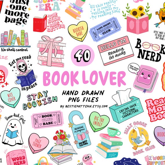 Bookish Lover Bundle, Bookish Bundle, Book Lover Sublimation, Bookish Clipart, Book Lover Clipart, Bookish PNG, Book Quotes, Book Clipart