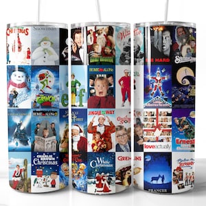 Christmas Movie Tumbler Wrap Design PNG Christmas Seamless Tumbler Wrap Video Sublimation Digital Download 20oz 90s 80s VHS Poster Movie
