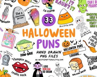 Halloween Puns PNG Bundle, Sarcastic Sublimation File, Halloween bundle, Cute Ghost bundle, Halloween retro, Sarcastic Skeleton Clipart