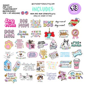 Dog Mom PNG Bundle Dog Mama Sublimation Clipart Lover Quotes Funny Stickers T Shirt Tarot Card Dog Mum Dog Mom Era Fur Mama Dogtrovert image 2