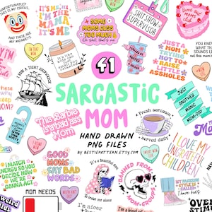 Sarcastische moeder PNG bundel Snarky bundel moeder sublimatie sarcastische clipart grappige moeder sarcastische vrouw digitale bestanden instellen vloeken moeder citaten
