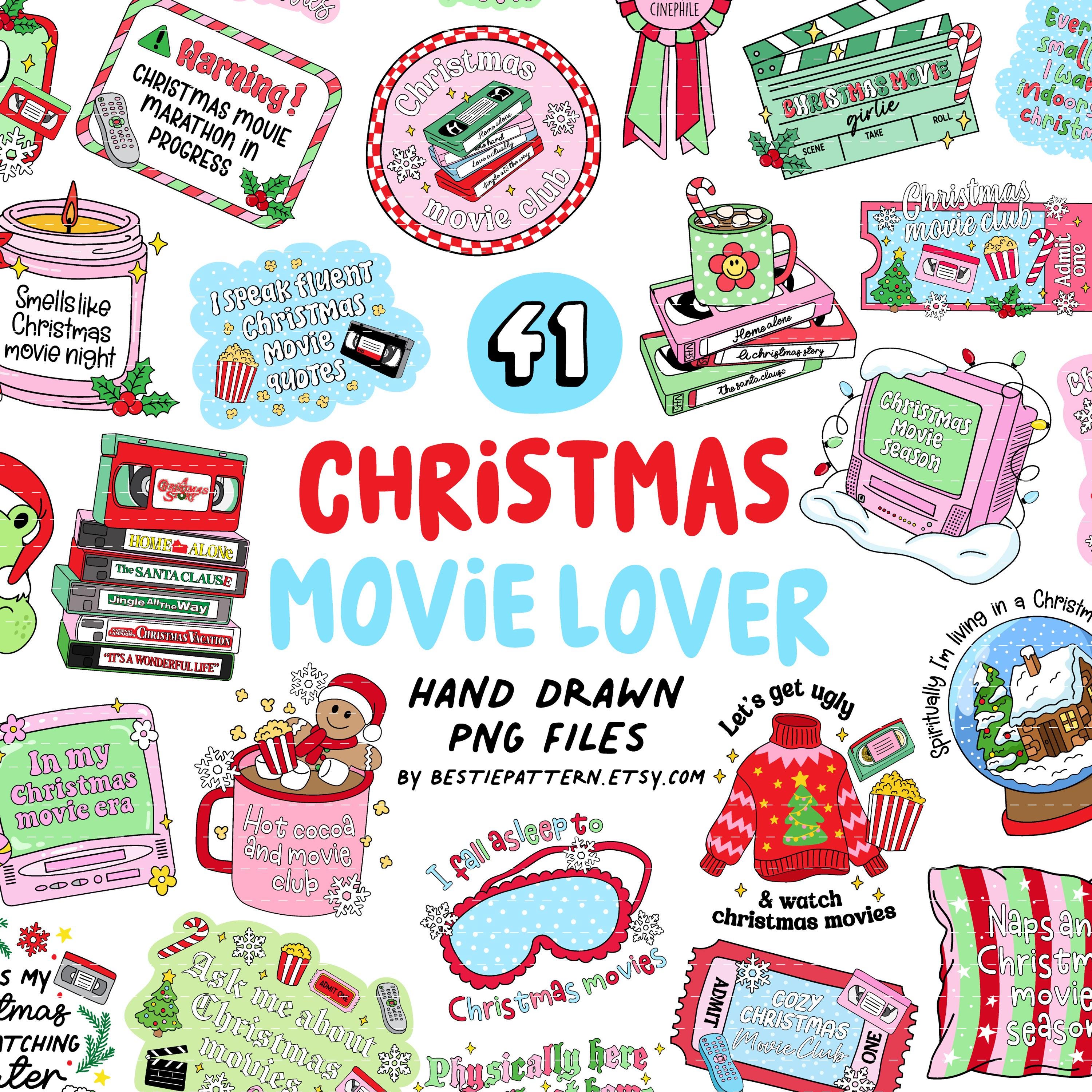 Christmas Movie PNG Bundle, Cute Holiday Retro Clipart With 90s VHS — free download
