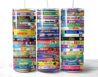 90s Animation Movie VHS Tumbler Wrap Design PNG 90s Seamless Tumbler Wrap 90s Video Tumbler Sublimation Digital Download 20oz 90s Cartoon