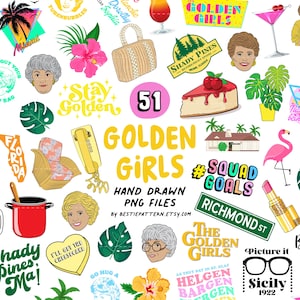 Pacchetto Golden Girls, Pacchetto anni '80, Golden Girls anni '80, Disegni a sublimazione, Clipart anni '80, File PNG anni '80, Clip Art Golden Girls, Golden Girls PNG