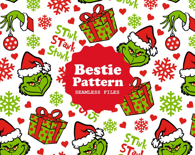 Grinch Seamless Pattern Grinch Seamless File Grinch - Etsy Canada